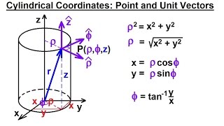 Physics  Advanced EampM Ch 1 Math Concepts 25 of 55 Cylindrical CoordinatesPoint and Unit Vectors [upl. by Trula]