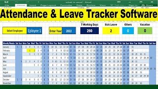 Fully Automatic Employee Attendance and Leave Tracker Software in Excel by learning Center [upl. by Ssegrub929]