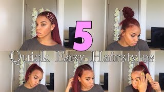 5 Hairstyles For Straightened Natural Hair In 5 Minutes   Krystal Kinslow [upl. by Hteik]