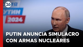 🚨 PUTIN inició su quinto mandato y anunció un simulacro con ARMAS NUCLEARES TÁCTICAS  26Global [upl. by Dnalrah]