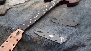 Gibson headstock veneer overlay removal [upl. by Affra402]