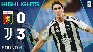 GENOAJUVENTUS 03  HIGHLIGHTS  Vlahovic ends scoring drought with a brace  Serie A 202425 [upl. by Sylirama]