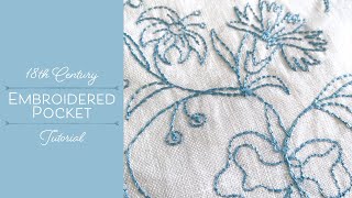 18th c Embroidered Pocket  Machine Embroidery Tutorial [upl. by Rehtnug233]