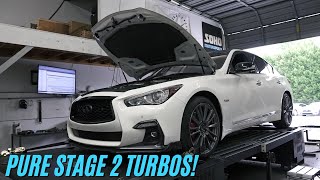 Q50 Red Sport PURE STAGE 2 TURBO Install [upl. by Pravit]