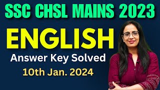 SSC CHSL Mains 2023 Answer Key Solved  Held on 10 Jan 2024  English  English With Rani Maam [upl. by Llertniuq406]