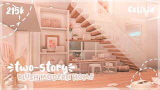 2 story blush modern home interior 🌴  bloxburg house build [upl. by Pet435]