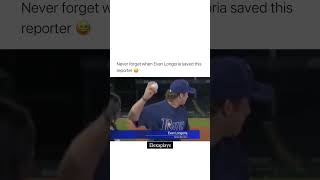 Never Forget When Evan Longoria saved this Reporter Evanlongoria reporter viralvideo viralshort [upl. by Janith432]