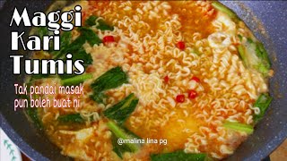 Maggi Kari Tumis Paling Sedap amp Simple by malina lina pg  resepi orang bujang  maggi kuah  sahur [upl. by Jeddy]