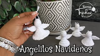 Angelitos a crochet para navidad navidadcrochet recuerdosnorma [upl. by Nomae]