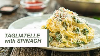 Creamy Tagliatelle with Spinach  Food Channel L Recipes [upl. by Tolecnal497]