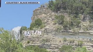 Austinites hang DIY Austin sign at the Pennybacker Bridge Overlook  FOX 7 Austin [upl. by Rednaskela]