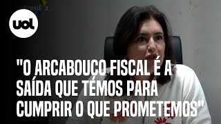 Simone Tebet diz que sem o arcabouço fiscal todos os programas sociais ficariam comprometidos [upl. by Nonnahsed]