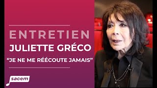 Juliette Gréco  quotJe ne me réécoute jamaisquot  Entretien Sacem [upl. by Hesther711]