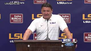 Ed Orgeron Hopes to See Chicken on a Stick Cook in Oxford [upl. by Eladal993]