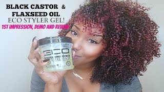 BLACK CASTOR AND FLAXSEED OIL  Eco Styler Gel Review and Demo [upl. by Colette]