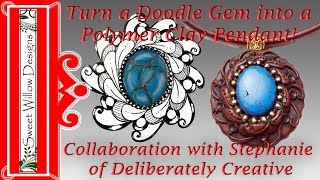 How to Make a Polymer Clay Faux Turquoise Pendant  Collaboration with Deliberately Creative [upl. by Troc]