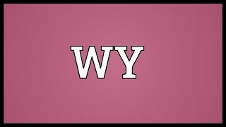 WY Meaning [upl. by Bret]