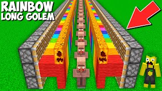 How to CREATE A LONG RAINBOW GOLEM FROM VILLAGERS in Minecraft  NEW SECRET GOLEM [upl. by Ahtiekal]