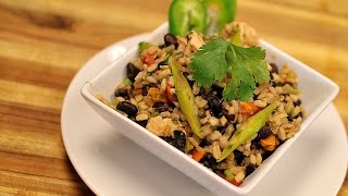 Southwestern Chicken and Barley  how to cook barley  dinner recipes  healthy lunch  weight loss [upl. by Akena]