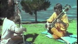 Ravi Shankar teaches George Harrison how to play sitar 1968 Rishikesh India HQ RARE [upl. by Joey]