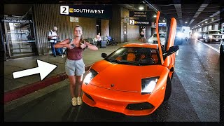 Picking up Little Sister from the Airport in my Lamborghini Surprise [upl. by Akirat]