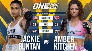 Jackie Buntan vs Amber Kitchen  Muay Thai Full Fight [upl. by Ikcir]