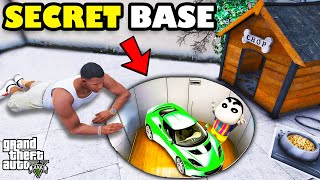 Franklin Build Underground Secret Base To Hide From Terrorists In GTA 5  SHINCHAN and CHOP [upl. by Tippets]