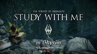 Study with Me in Skyrim  Forests of Falkreath  255 Pomodoro Timer 2hr 4K [upl. by Attelrahs]