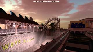 Wave Rider  Classic seaside wooden coaster  NoLimits 2 [upl. by Finbur]