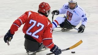 Canada v Norway highlights and ceremony  International Ice Sledge Hockey Tournament [upl. by Aleahc]