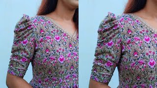 kurti puff sleeve design cutting and stitching  puffy sleeve design puff baju  astin design 2024 [upl. by Meeks42]