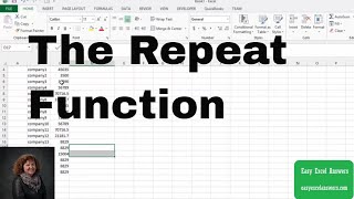 How to use the Repeat Function in Excel [upl. by Skricki]