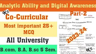 Analytic Ability and Digital Awareness  BcomBScBA  Ability and digital awareness mcq paper [upl. by Ynottirb]