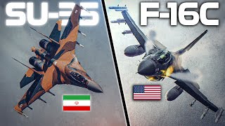 American F16C Viper Vs Iranian Su35 FlankerE  F14A Tomcat  Digital Combat Simulator  DCS [upl. by Deina]