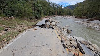 The road to Chimney Rock is gone  Hurricane Helene aftermath [upl. by Fita]