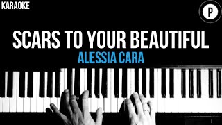 Scars To Your Beautiful LOWER 3  Alessia Cara  Piano Karaoke Instrumental [upl. by Hashim]