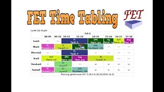 Contrainte Des Salles sur FET Time Tabling [upl. by Adnahs]