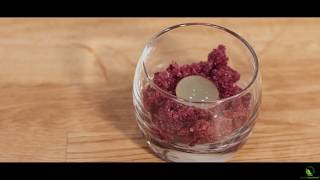 Sferificazione inversa di ginTonic con granita duva Specialingredientsit [upl. by Eillod]