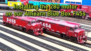 Athearn Blue Box F45 install a 280 motor [upl. by Wooldridge465]