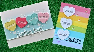 Intro to Candy Hearts Sending Hugs and XOXOXO Line Borders [upl. by Pantheas]