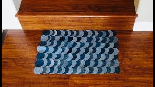 DIY Rectangular Denim Doormat  Rug  No Sew MadeByFate 349 [upl. by Ener]