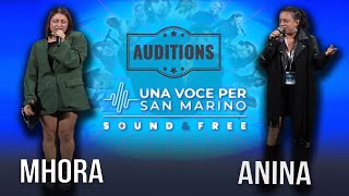 Mhora e Anina  Una voce per San Marino Audizioni [upl. by Melisent]