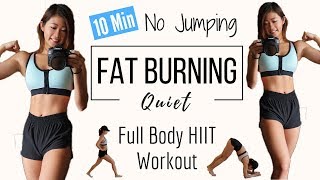 10 min No Jumping Full Body Fat Burning HIIT Workout  QUIET CARDIO Beginner amp Apartment Friendly [upl. by Oremar218]