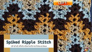 Ripple Crochet Stitch Video Tutorial  Scrap Yarn LOVES this stitch  Left Handed [upl. by Hniv]