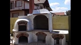 Constructii cuptor traditional pe vatra  gratar  ceaun Pizza Oven [upl. by Mihe]