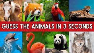 Guess 120 Animals In 3 Seconds EASY  MEDIUM  HARD [upl. by Marpet]