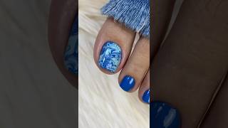 Marmorizado azul nas unhas dos pés 👣 unhas nails [upl. by Nelrah]