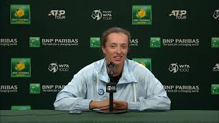 Iga Swiatek Post Match Press Conference Following Quarterfinal Win 2023 BNP Paribas Open [upl. by Ylellan]