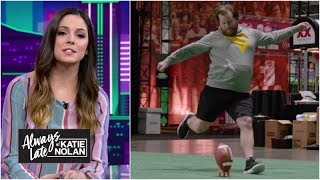 Fans who sent mean tweets about kickers try to make real field goals  Always Late with Katie Nolan [upl. by Faustus595]