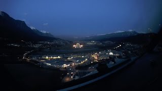 Sunset circling approach at Innsbruck airport  Cockpit view [upl. by Nived]